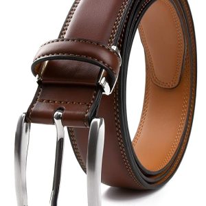 Contacts Men's Genuine Leather Pin Buckle Belt