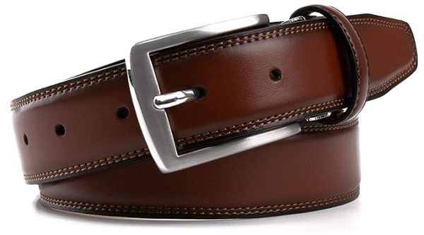 Contacts Men's Genuine Leather Pin Buckle Belt - Image 3