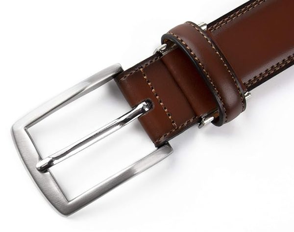 Contacts Men's Genuine Leather Pin Buckle Belt - Image 2
