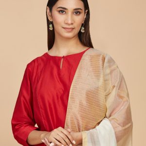 Natural Cotton Silk Blend Woven Dupatta