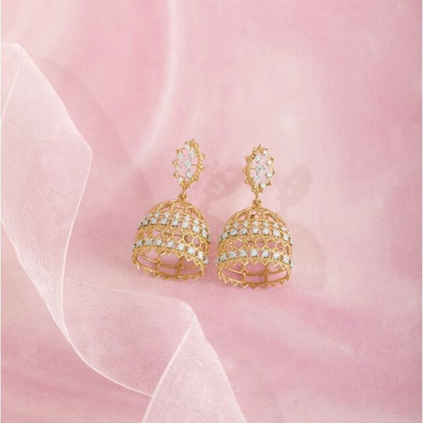 Majestic Lippan Gold & Diamond Jhumka