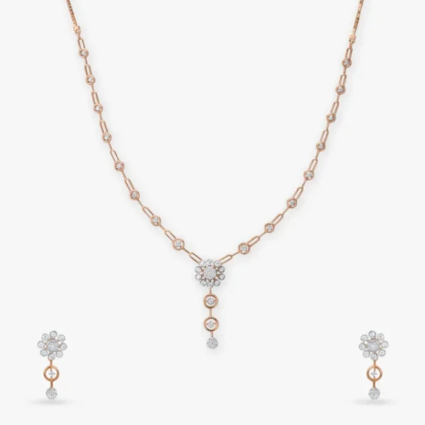 Enchanted Bloom Diamond Necklace Set - Image 3