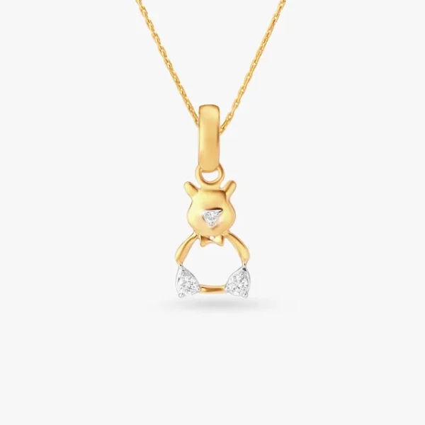 Teddy Bear Diamond Pendant for Kids