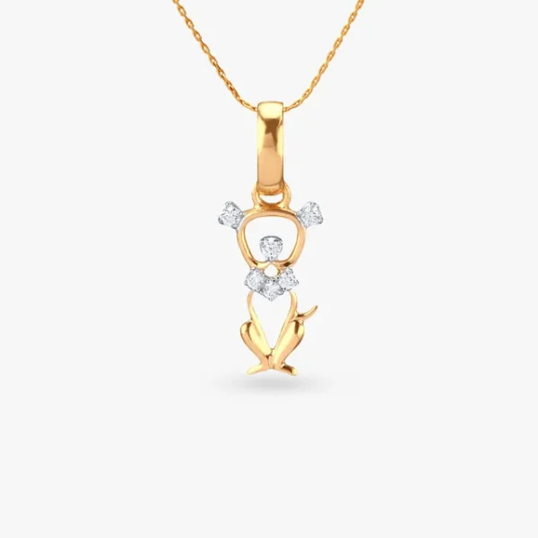 Teddy Delight Diamond Pendant for Kids