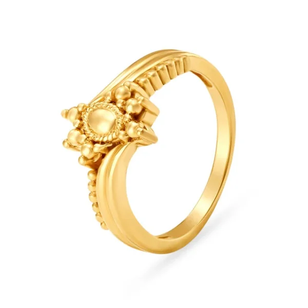 Alluring Gold Beaded Finger Ring - Image 2