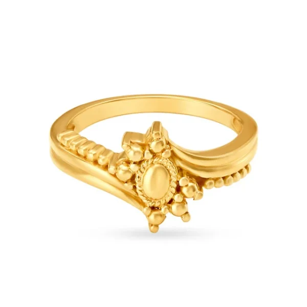 Alluring Gold Beaded Finger Ring - Image 3