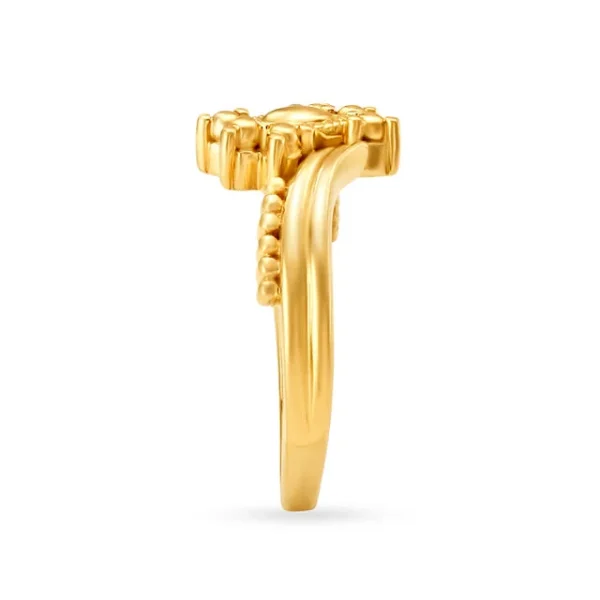 Alluring Gold Beaded Finger Ring - Image 4