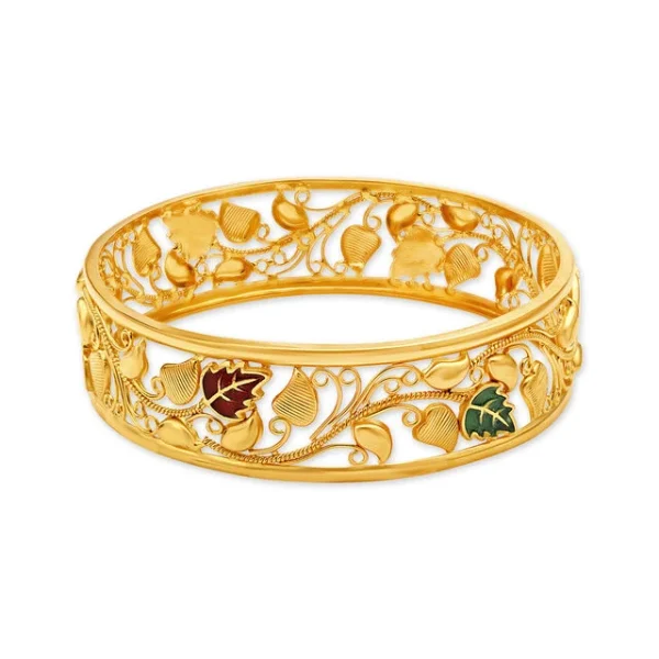 Floral Filigree Gold Bangle - Image 3