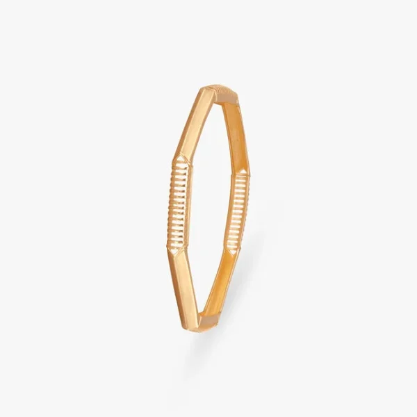 Hexagonal Glow Gold Bangles - Image 5