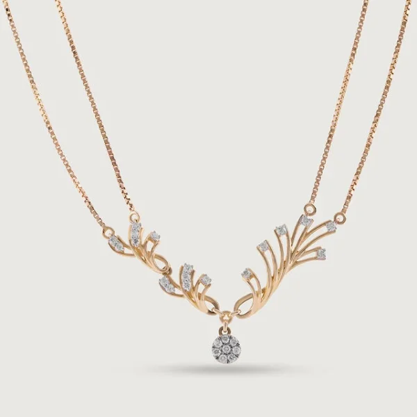 Whispering Leaves Gold & Diamond Necklace - Image 3