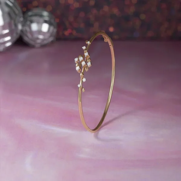 Electric Dance Gold & Diamond Bangle