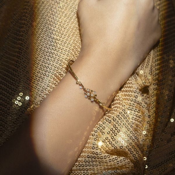 Electric Dance Gold & Diamond Bangle - Image 5