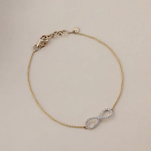 Infinity Elegance Diamond & Gold Bracelet - Image 2