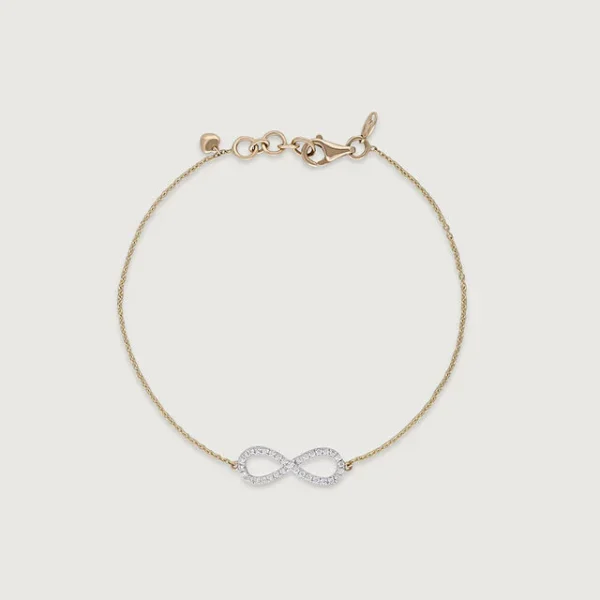Infinity Elegance Diamond & Gold Bracelet - Image 4