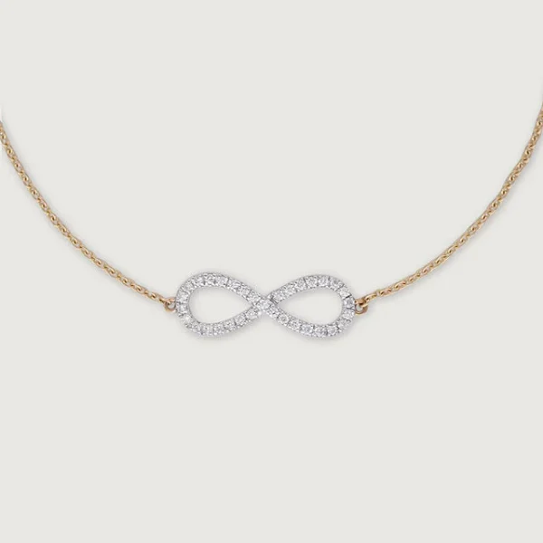 Infinity Elegance Diamond & Gold Bracelet - Image 3