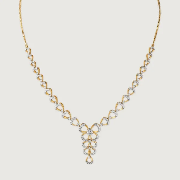 Delicate Bowtie Gold & Diamond Necklace - Image 3