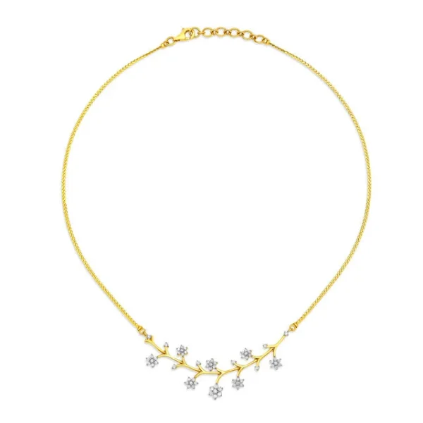 Floral Branch Pattern Diamond Necklace - Image 3