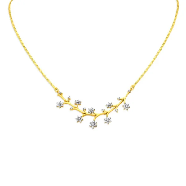Floral Branch Pattern Diamond Necklace - Image 2