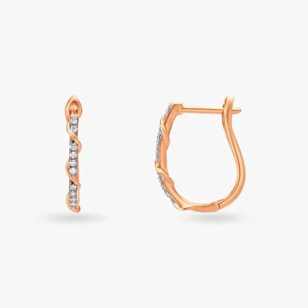 Twist Brilliance Diamond Hoop Earrings - Image 3