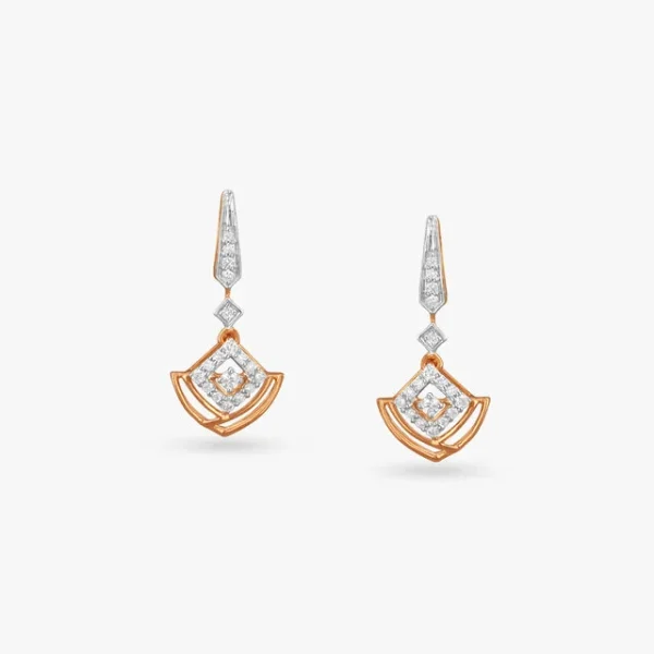 Radiant Frame Diamond Drop Earrings