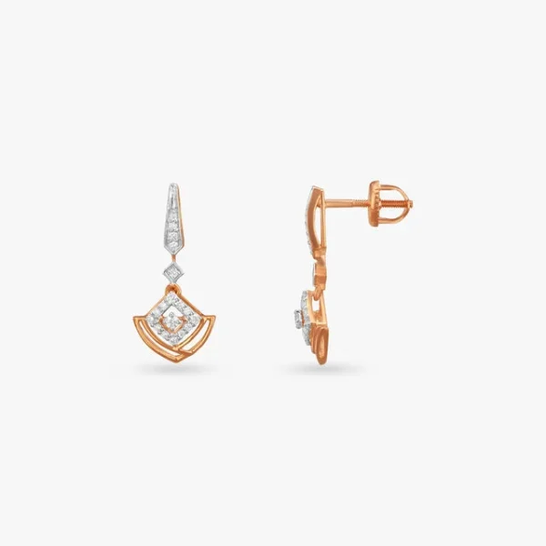 Radiant Frame Diamond Drop Earrings - Image 2
