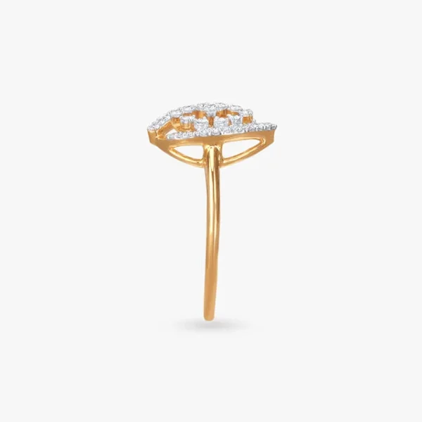 Graceful Floral Diamond Finger Ring - Image 3