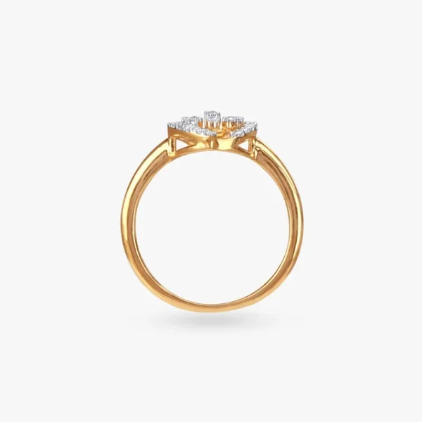 Graceful Floral Diamond Finger Ring - Image 2