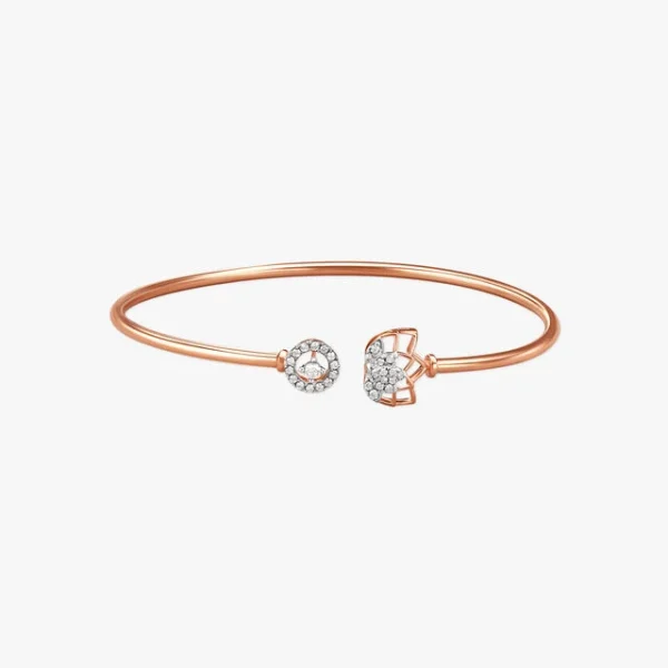 Gleaming Lotus Diamond Bangle