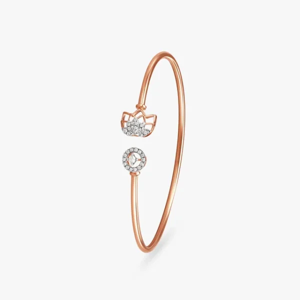 Gleaming Lotus Diamond Bangle - Image 2