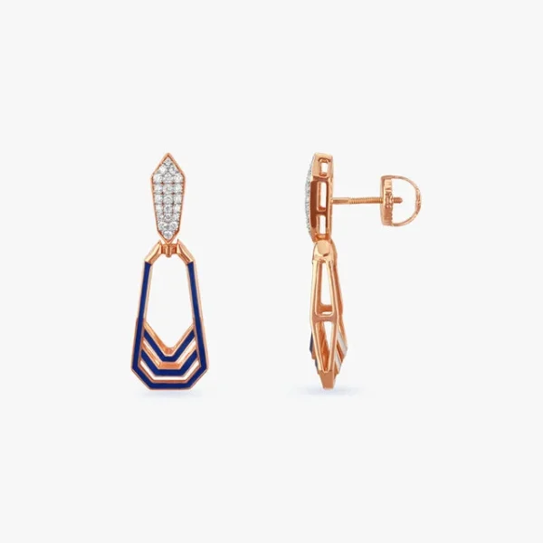 Geometric Versatility Diamond Drop Earrings - Image 4