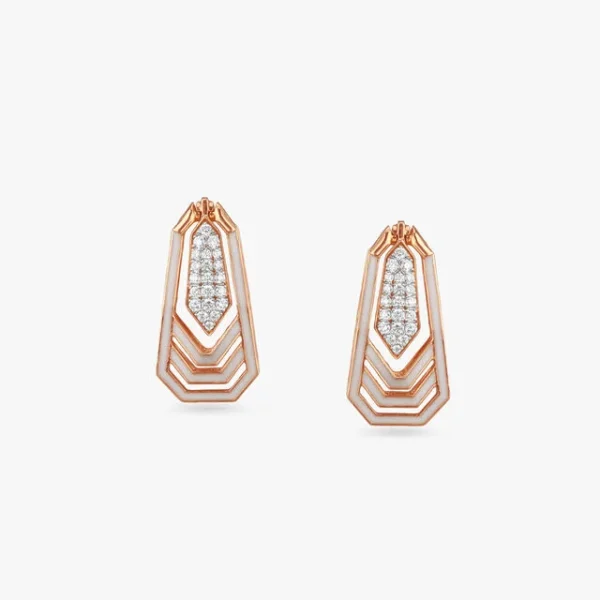 Geometric Versatility Diamond Drop Earrings - Image 3