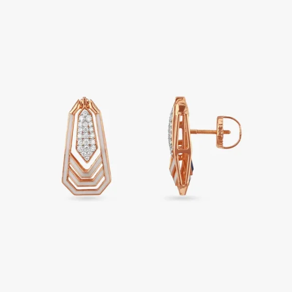Geometric Versatility Diamond Drop Earrings - Image 2
