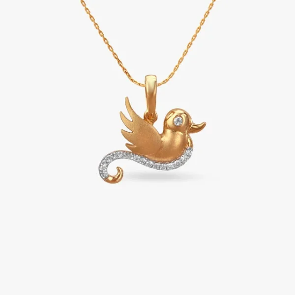 Little Flyers Diamond Pendant and Earrings Set For Kids - Image 3