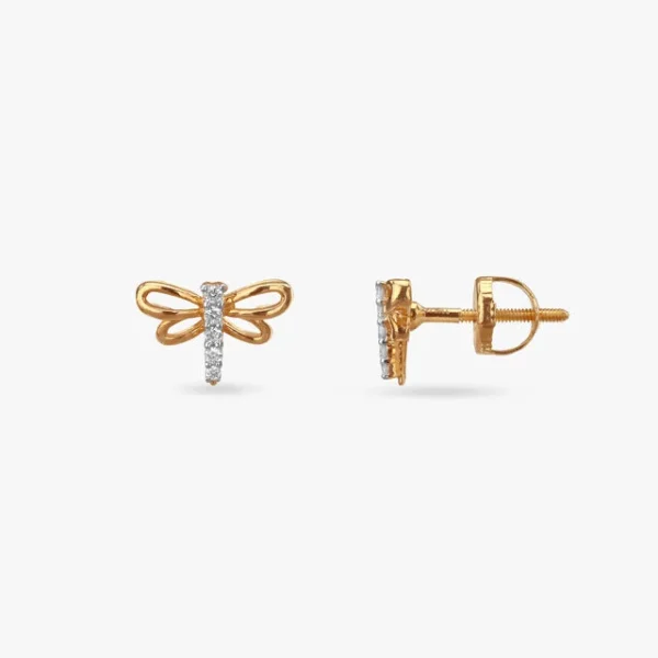 Dainty Wings Diamond Pendant and Earrings Set For Kids - Image 2