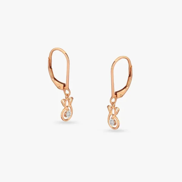 Whimsical Bloom Diamond Hoop Earrings for Kids - Image 4