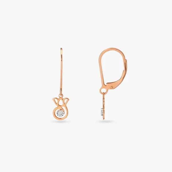 Whimsical Bloom Diamond Hoop Earrings for Kids - Image 3