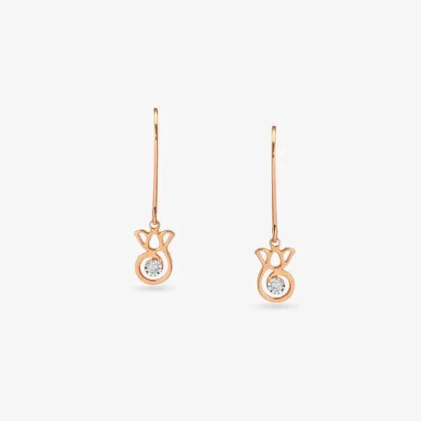 Whimsical Bloom Diamond Hoop Earrings for Kids