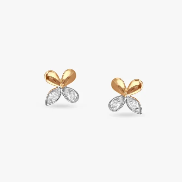 Twinkling Flowers Diamond Stud Earrings For Kids