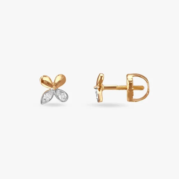 Twinkling Flowers Diamond Stud Earrings For Kids - Image 2