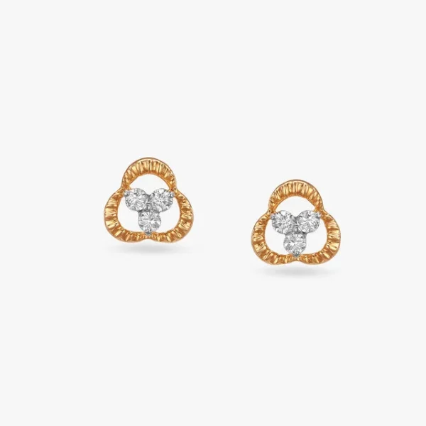 Tiny Trio Diamond Stud Earrings For Kids