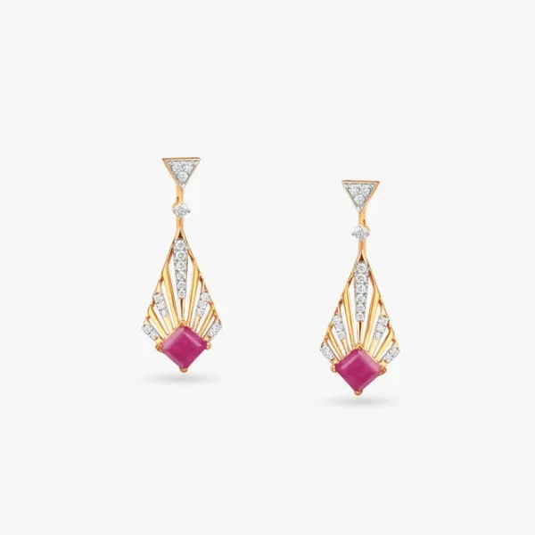 Radiant Rays Diamond Drop Earrings