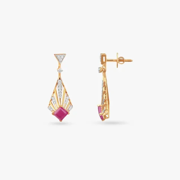 Radiant Rays Diamond Drop Earrings - Image 2