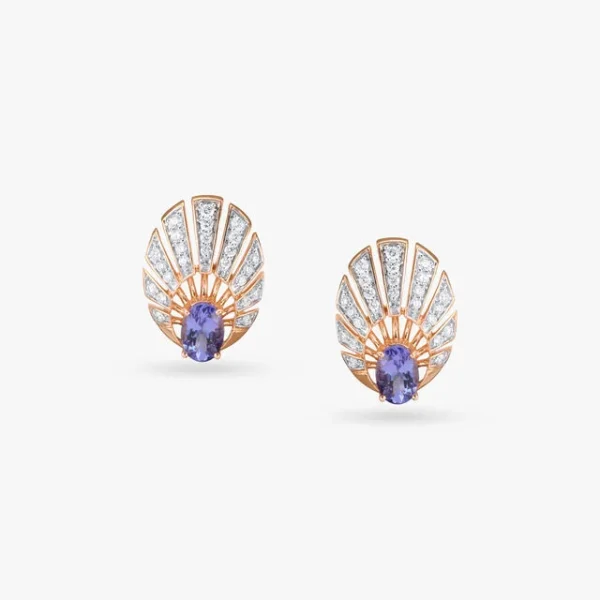 Divine Rays Diamond Stud Earrings