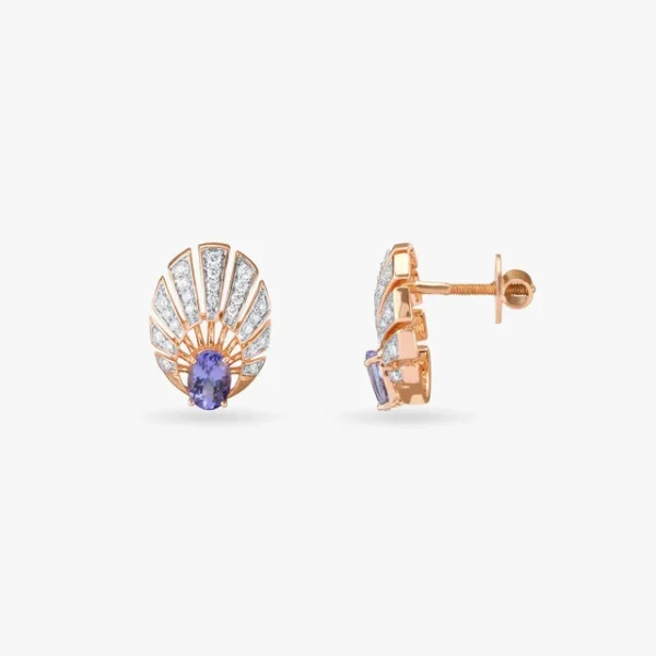 Divine Rays Diamond Stud Earrings - Image 2