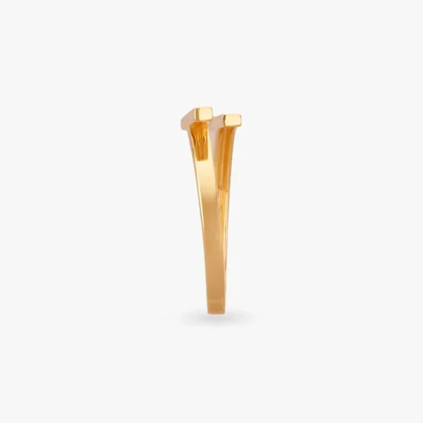 Linear Luxe Gold Finger Ring - Image 2