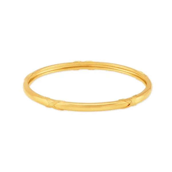Intricate Polished Gold Bangle - Image 3