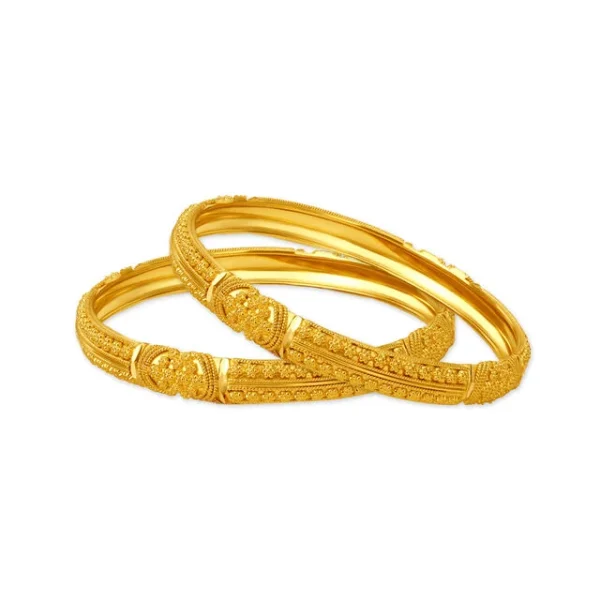 Intricate Charm Gold Bangles - Image 4