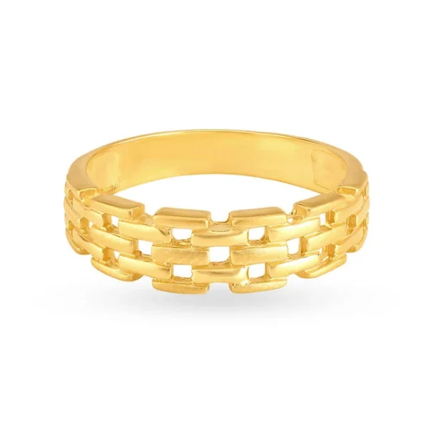 Stylish Geometric Gold Ring for Men - Image 3
