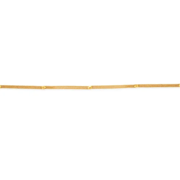 Exuberant 22 Karat Yellow Gold Floral Triple Strand Necklace - Image 2