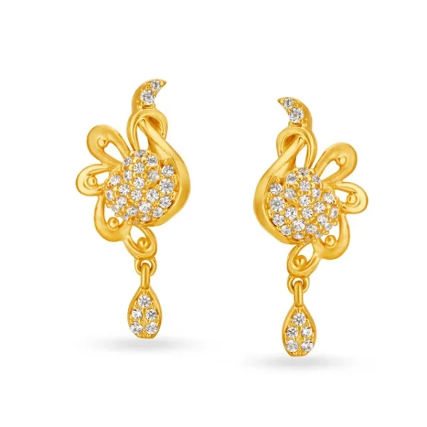 Luxe 22 Karat Yellow Gold And Gemstone Danglers